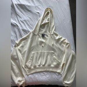 PacSun Cream Cropped Hoodie